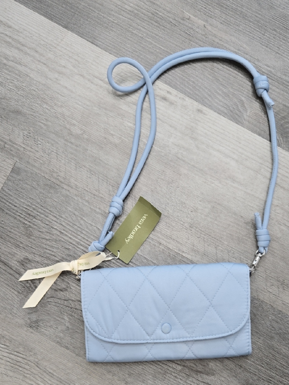 Vera Bradley Wildwood Wallet Crossbody bag in the Soft Chambray color